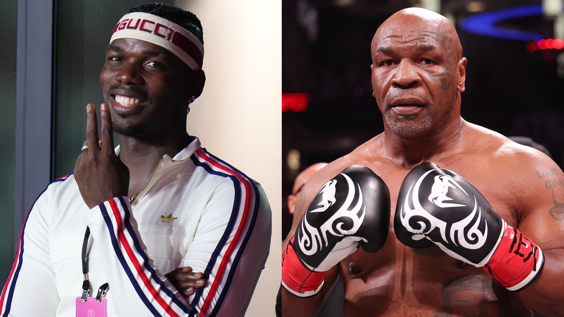 Paul Pogba meets Mike Tyson! Ex-Man Utd star introduced to boxing icon as he attends Pegasus World Cup in Florida with wife Zulay amid search for new club